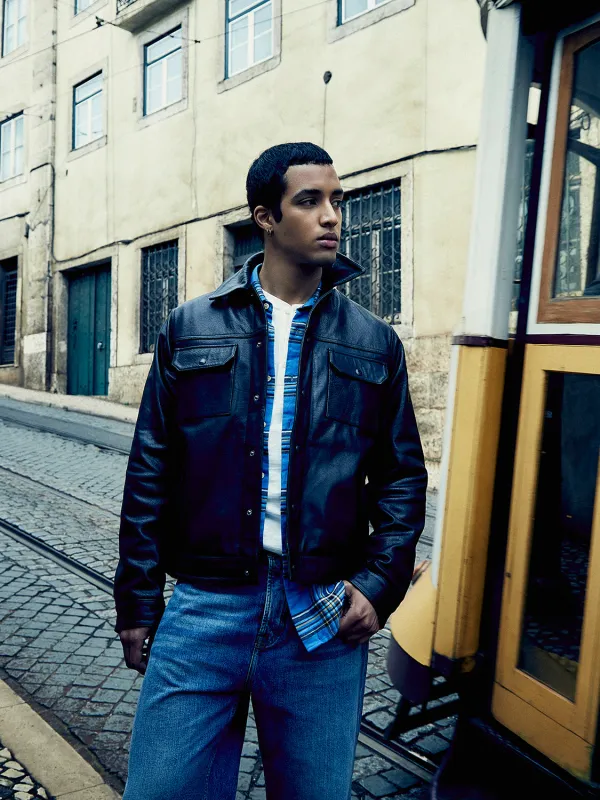 Leather trucker jacket sold by Scotch and Soda