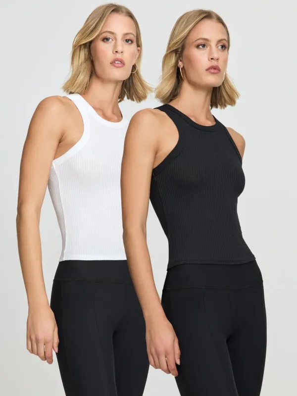 High Neck Ribbed Jersey Tank Multipack sold by Carbon38