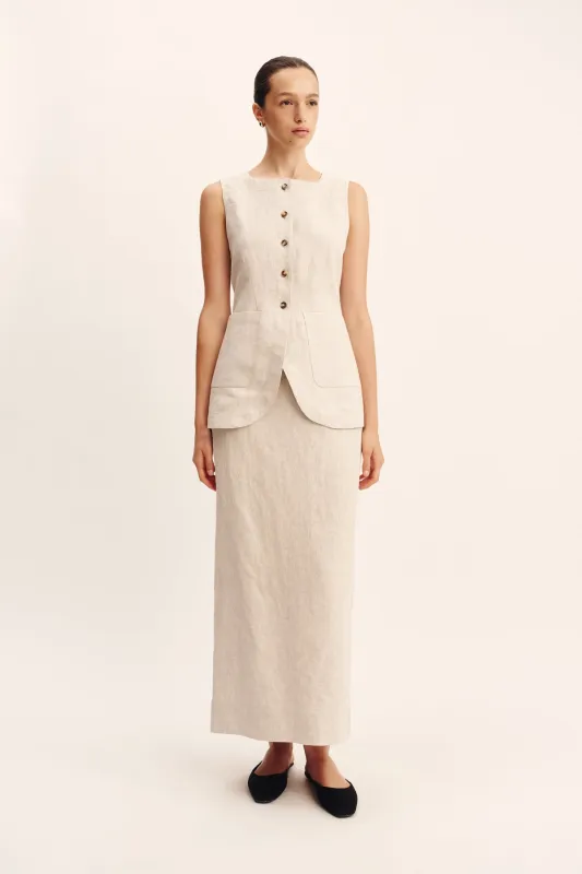 EMMA PENCIL SKIRT - NATURAL sold by Posse