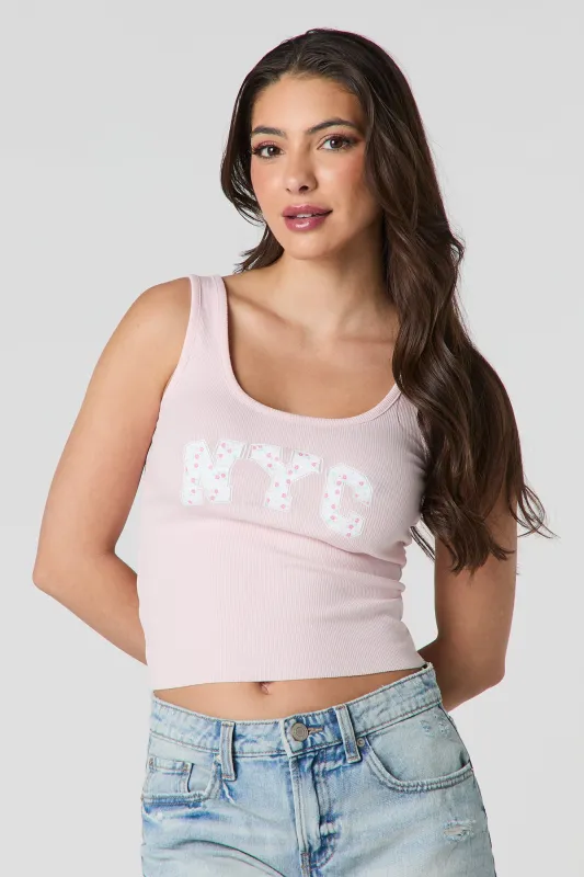 NYC Graphic Ribbed Tank sold by Charlotte Russe