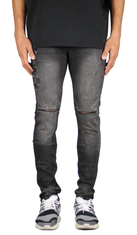Fade Black Distressed Jeans sold by Hyper Denim