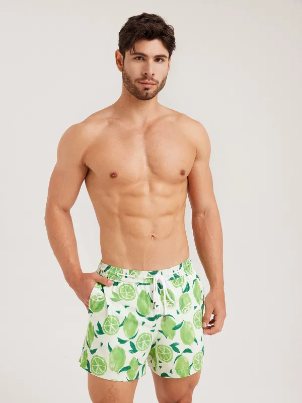 Hapnix® - Men's Fruit Print 5" Swim Trunks sold by BERLOOK