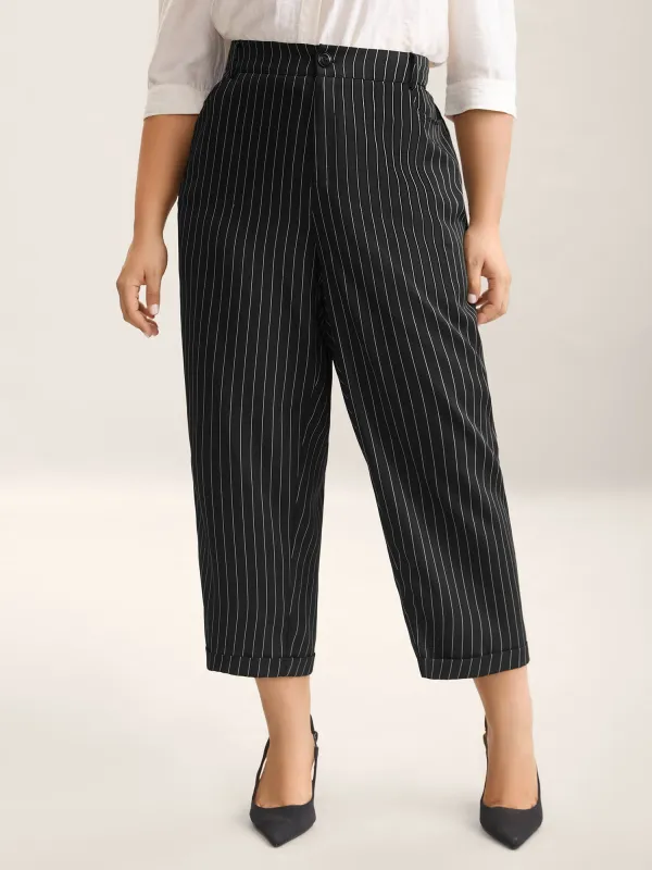 Stripes Print Pockets Straight-Fit Pants sold by Bloomchic