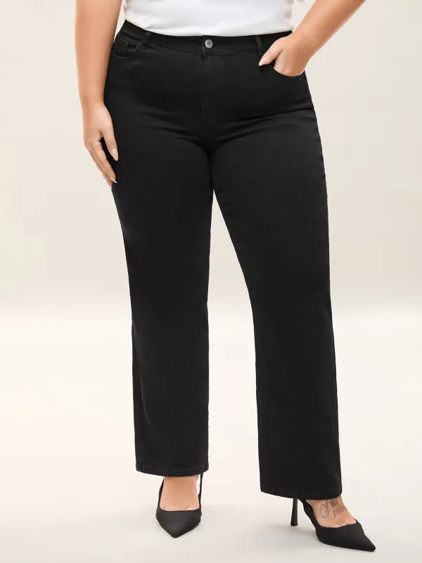Classic Straight-Leg High-Rise Jeans sold by Bloomchic