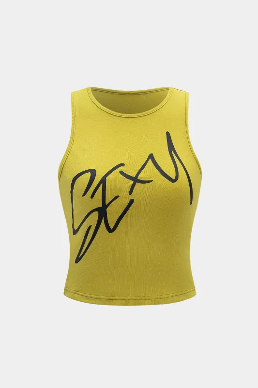 Brevprint tank top sold by Micas