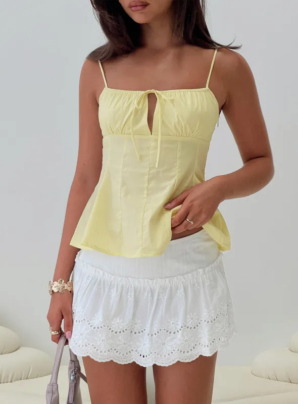 Babies Breath Embroidered Mini Skirt White sold by Princess Polly