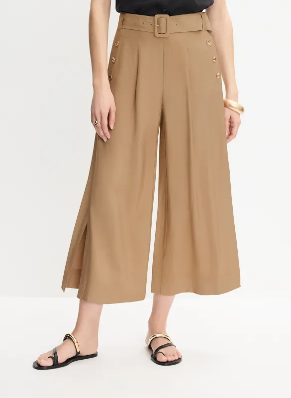 Linen-Blend Culotte Pants sold by Melanie Lyne