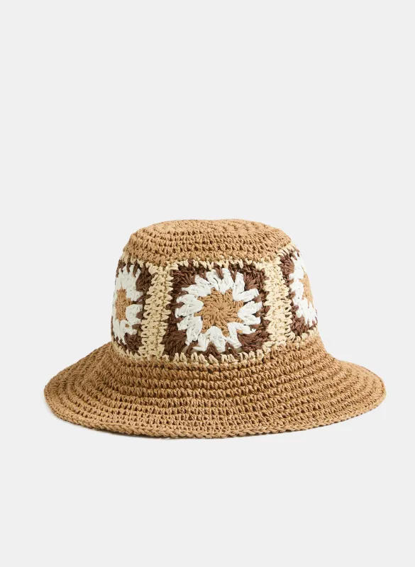 Floral Patchwork Straw Hat sold by Melanie Lyne