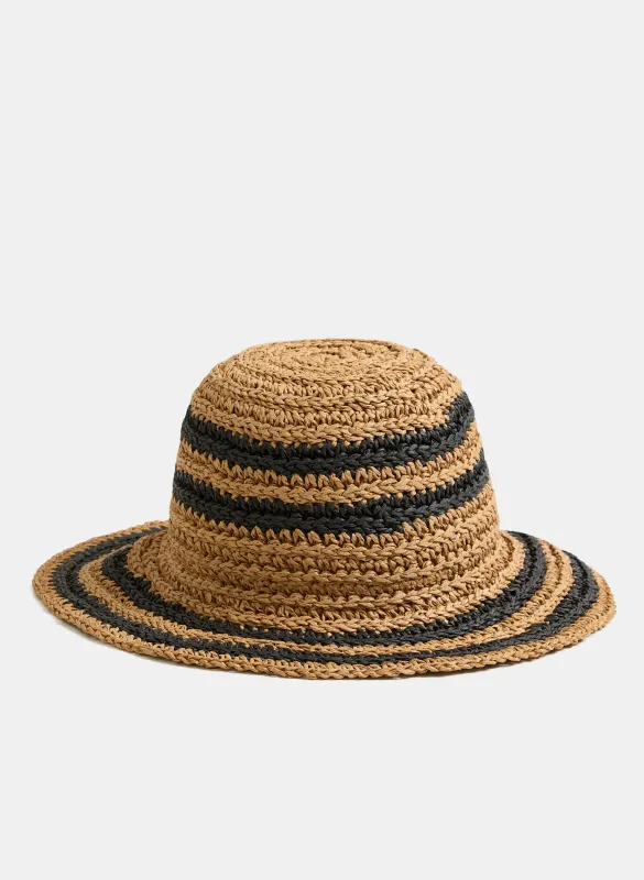 Striped Straw Hat sold by Melanie Lyne
