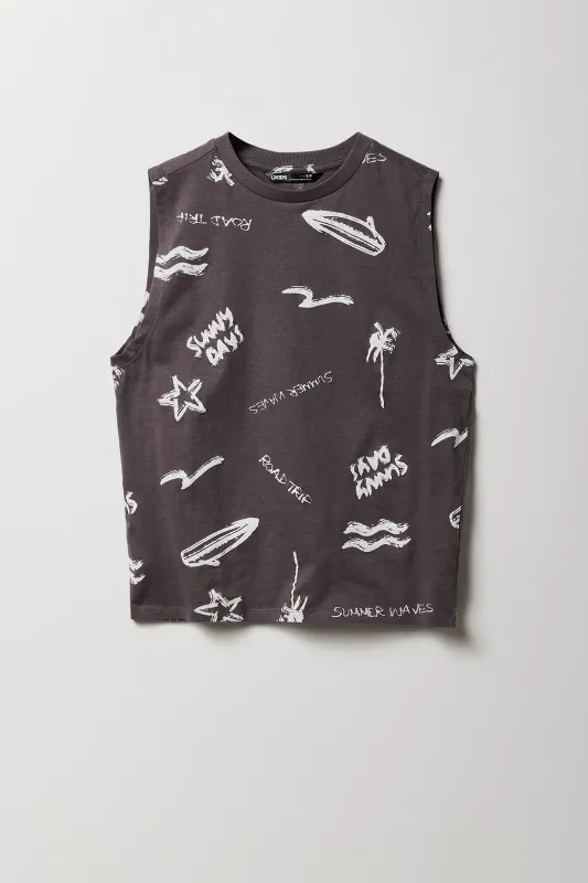 Boys Tropical Vacation Printed Tank sold by Urban Planet
