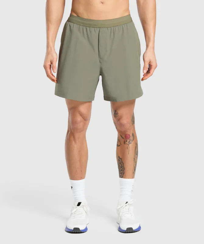 Gymshark Land to Water 6" Shorts - Base Green sold by Gymshark