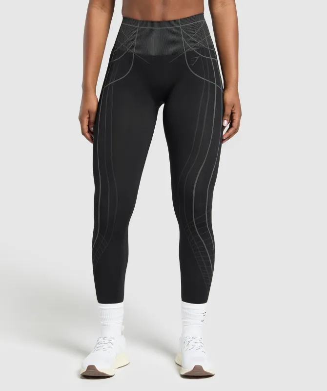 Gymshark Apex Seamless Leggings - Black/Graphite Grey sold by Gymshark