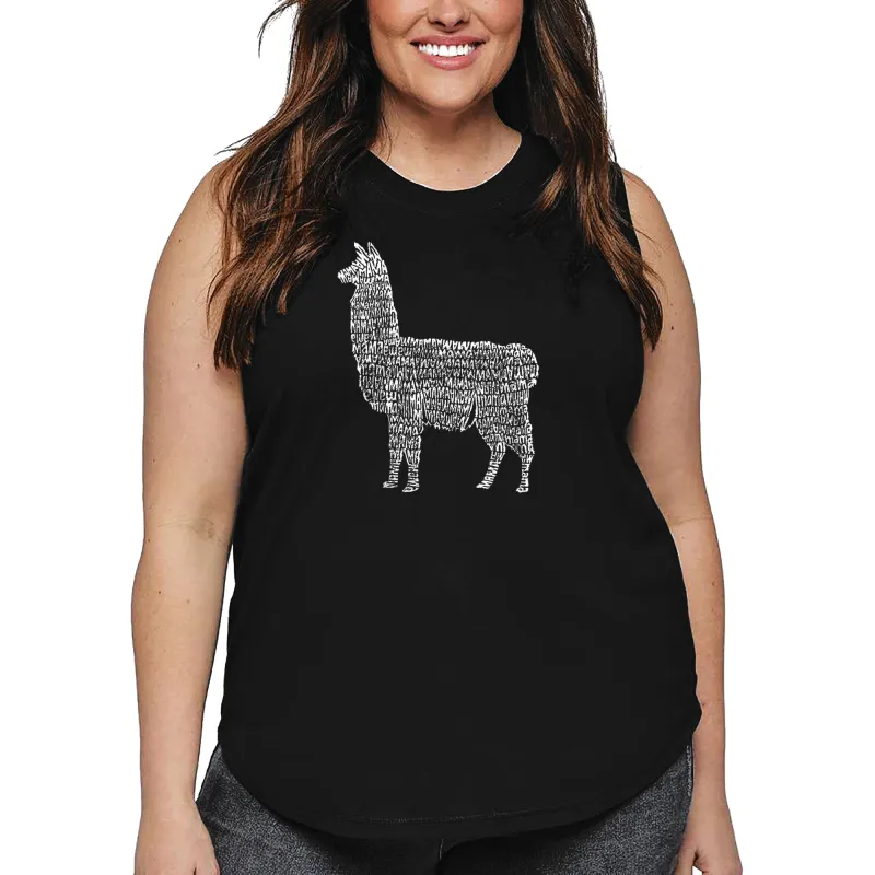 Women's Plus Size Word Art Tank Top - Llama Mama sold by LA Pop Art
