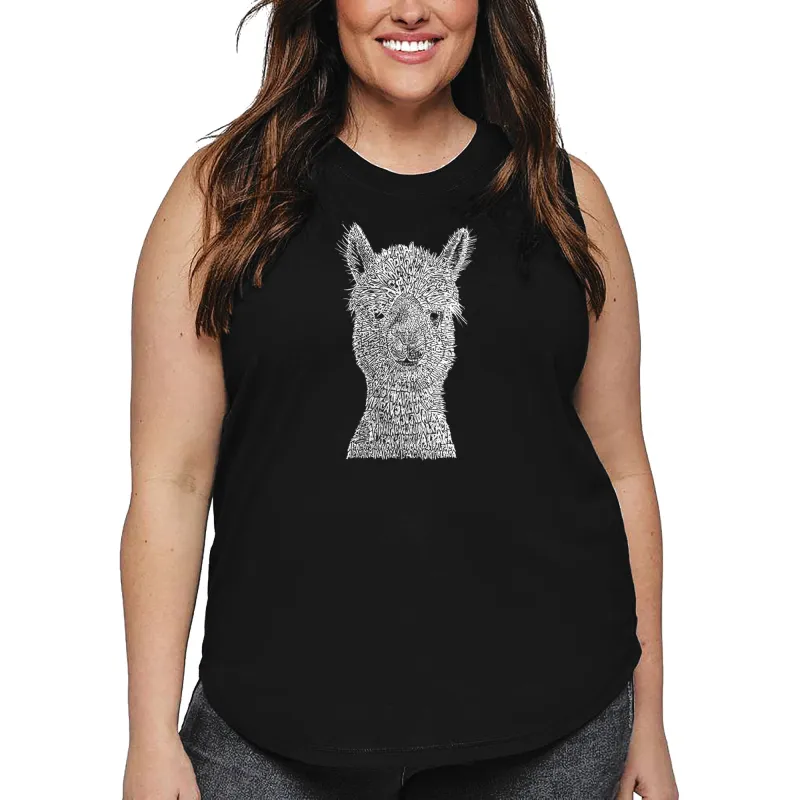 Women's Plus Size Word Art Tank Top - Alpaca sold by LA Pop Art