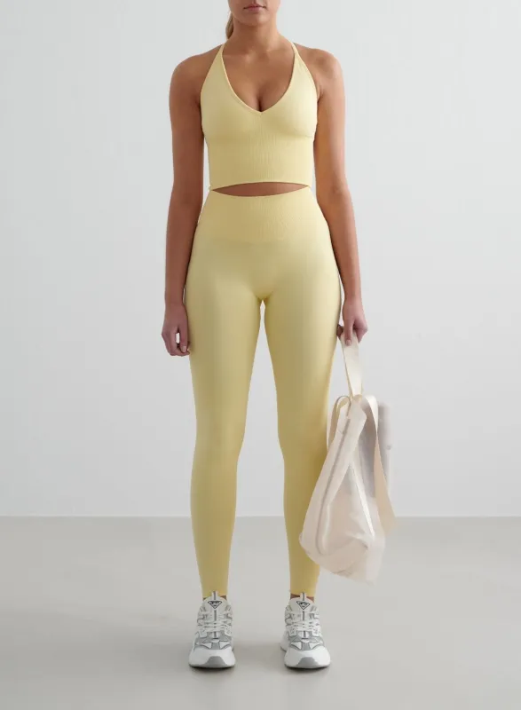 Mellow Shape Seamless Tights & Cross Back Bralette Set sold by Aimn