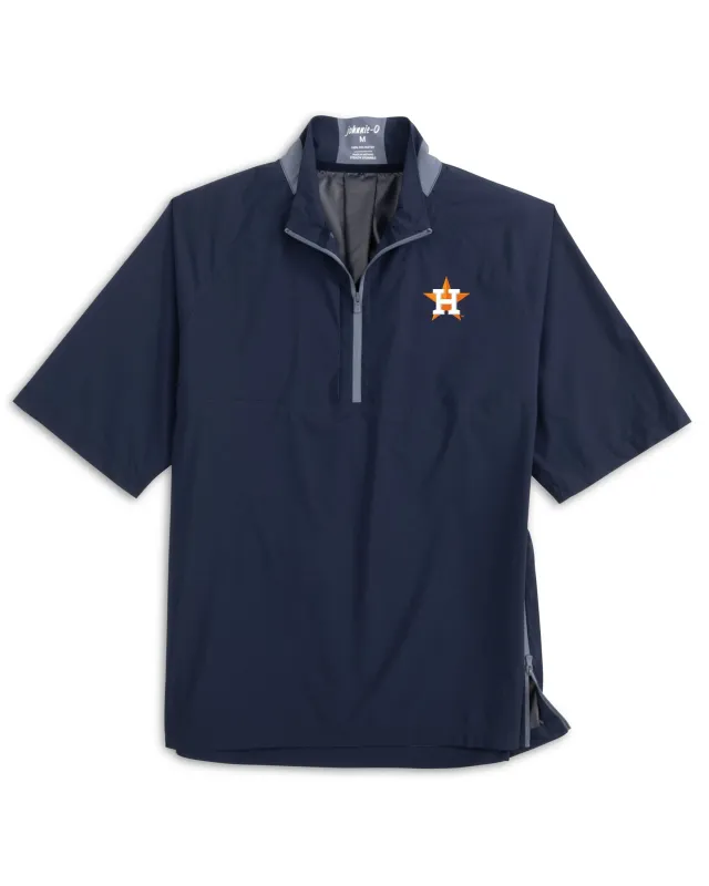 Houston Astros Stealth Stowable Short Sleeve Rain Jacket sold by Johnnie-O