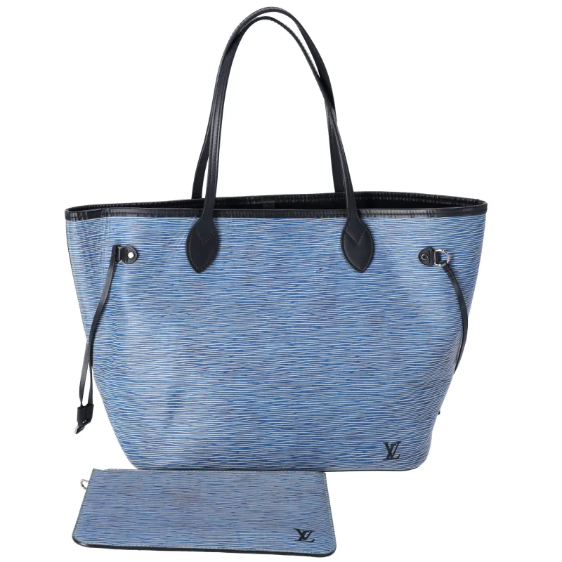 Louis Vuitton Neverfull MM Epi Denim Tote Bag M51053 Blue + Pouch sold by Gaby's Bags