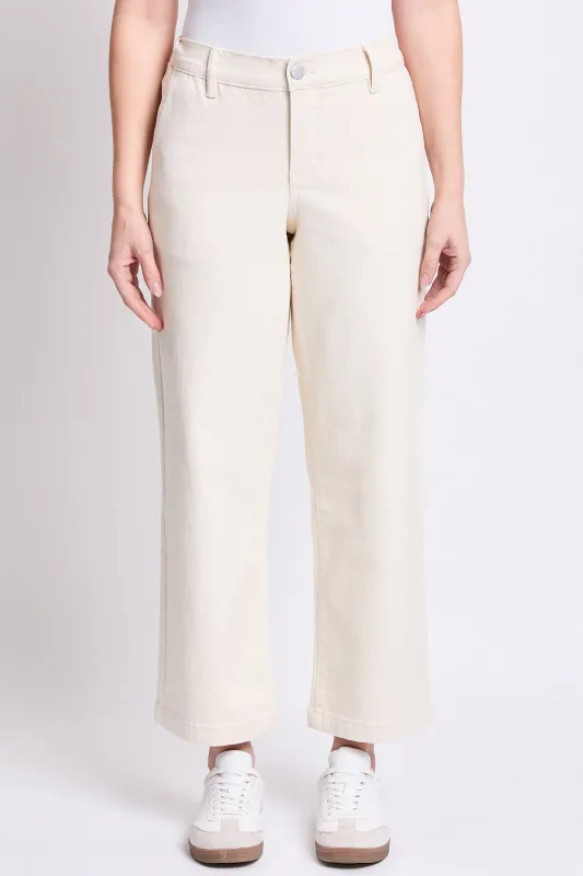 Women's High Rise Wide Leg Jeans with Elastic Back sold by YMI