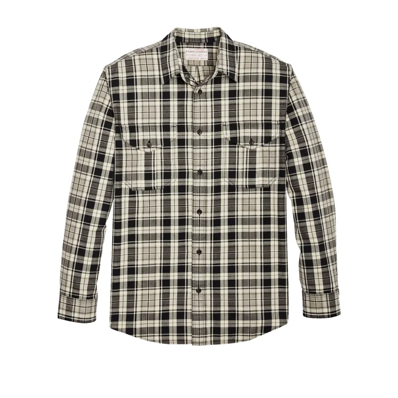 Lightweight Alaskan Guide Shirt - Cream / Black / Gray Plaid sold by Filson