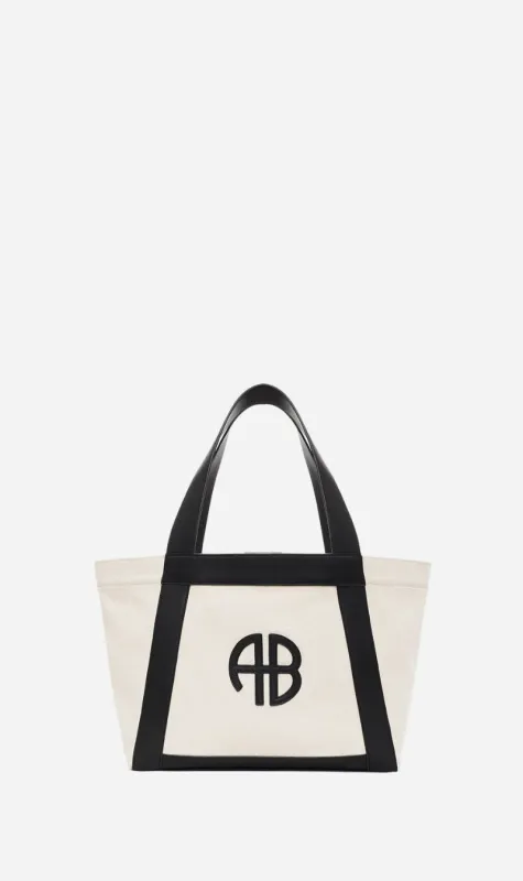 Anine Bing | Cara Tote - Natural Canvas With Black sold by Sister & Co