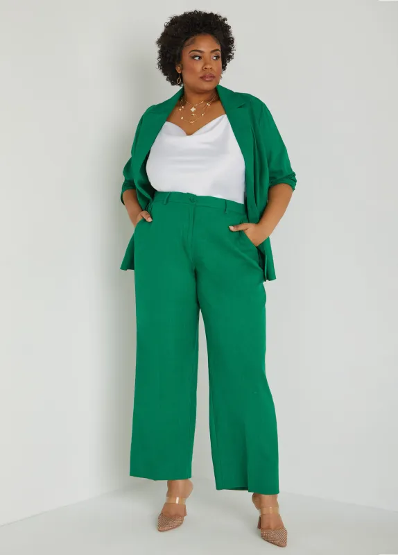 Linen Blend Wide Leg Trousers sold by Ashley Stewart