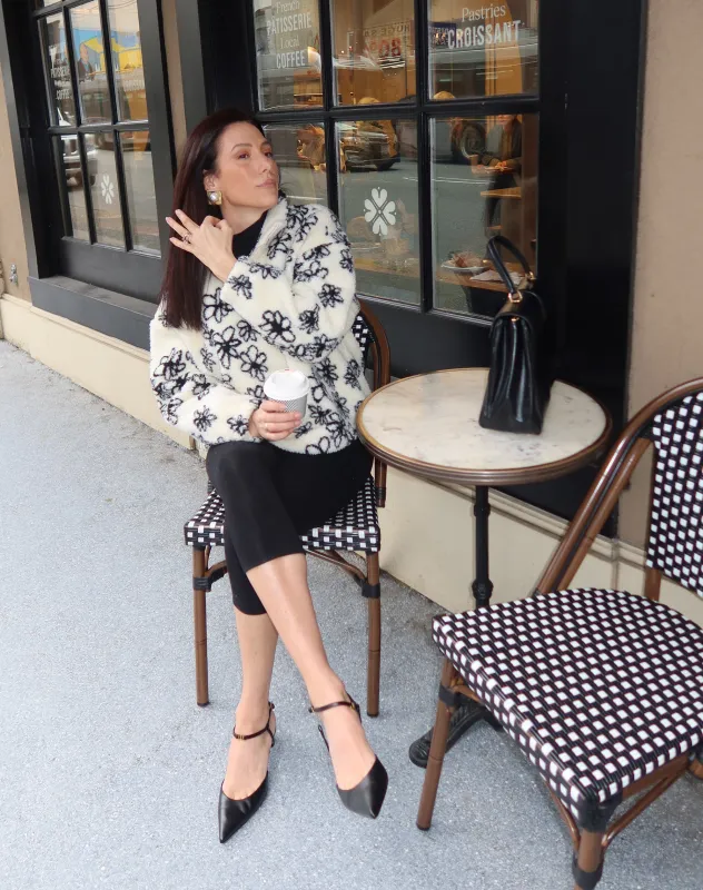 Floral Half Zip Sherpa sold by Brunette The Label