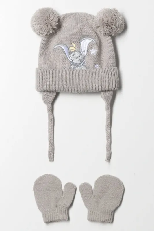 Dumbo Beanie Set Light Grey sold by Ackermas