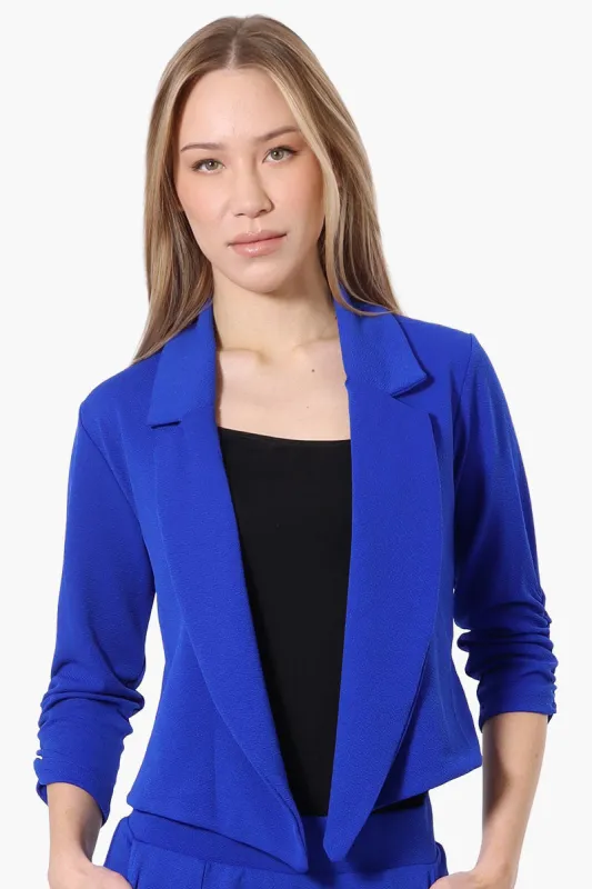 Majora Cropped 3/4 Sleeve Open Blazer - Blue sold by Fairweather