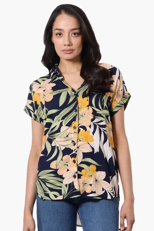 Majora Floral Button Down Shirt - Navy sold by Fairweather