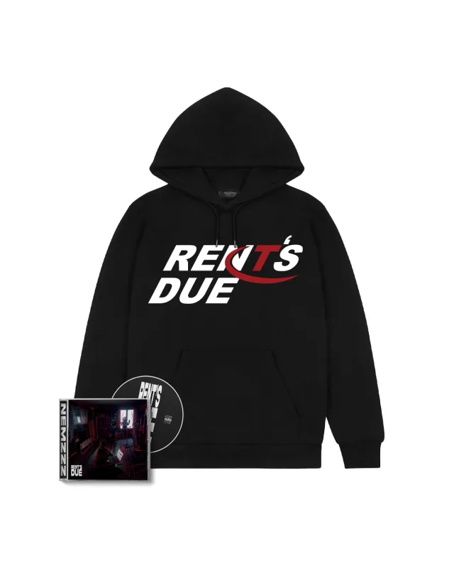 Trapstar x Nemzzz Rent's Due Hoodie & CD Bundle - Black