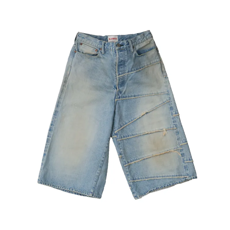 [2025SS] G14FC102 - Switching Denim Wide Bermuda Pants - sold by Full Count
