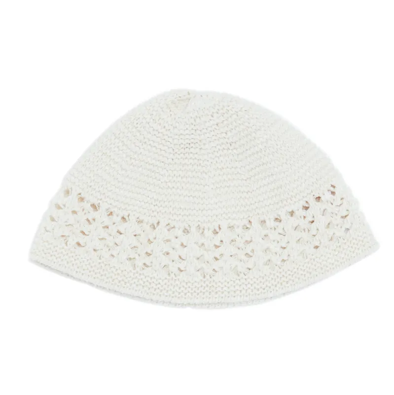 Knit Skull Cap - Natural Linen / Cotton sold by S.K. Manor Hill