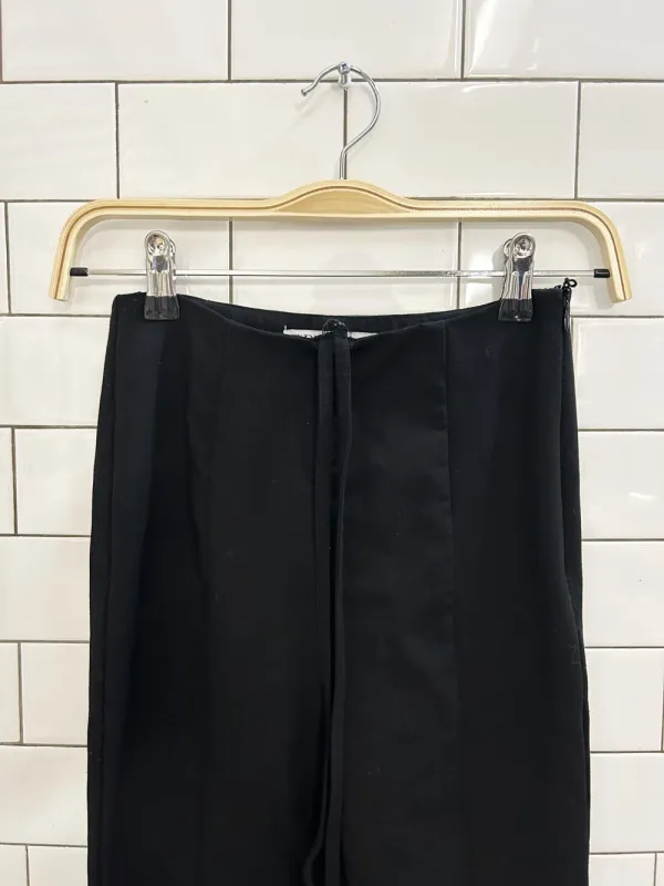 zara wrap around tie waist split leg flared pant sold by Good Market Thrift Store