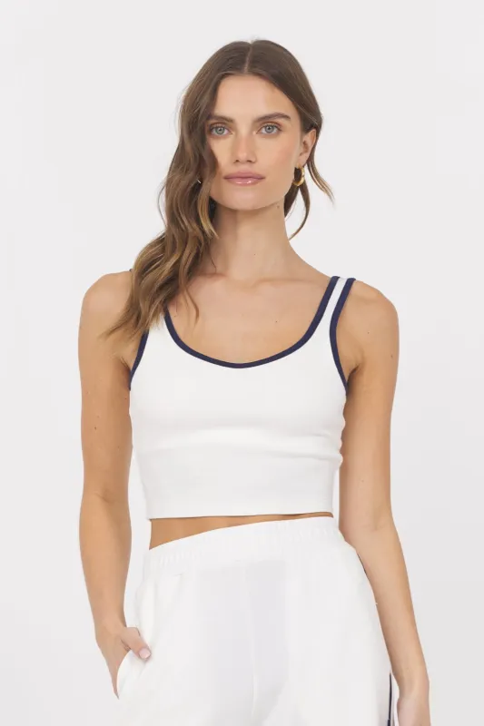 White Navy Cloud w/ Piping Tank sold by Vintage Havana