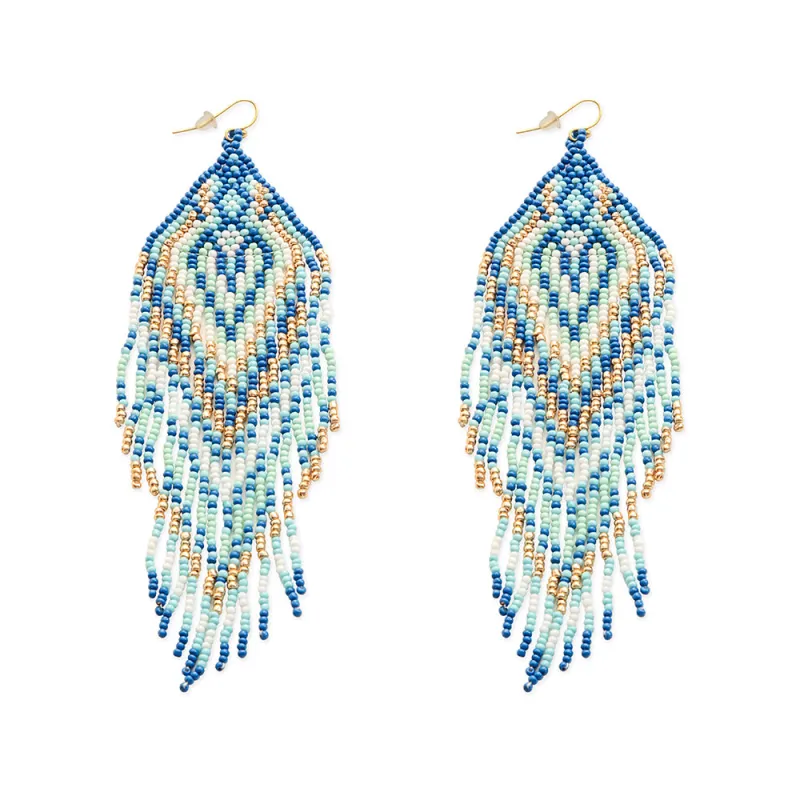 Lonanna Beaded Earrings In Blue sold by Myra Bag