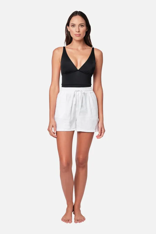 Linen Palazzo Shorts WHITE sold by UNE PIECE