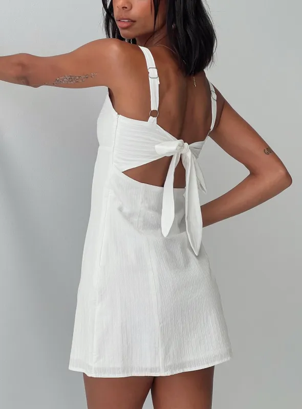 Summer Isles Mini Dress White sold by Princess Polly