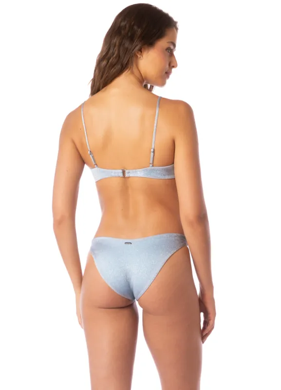 Maaji Silver Blue Splendour Regular Rise Thin Side Bikini Bottom sold by Maaji