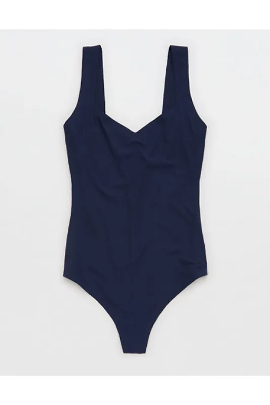 SMOOTHEZ Rib Bodysuit Women's Navy XXS sold by American Eagle