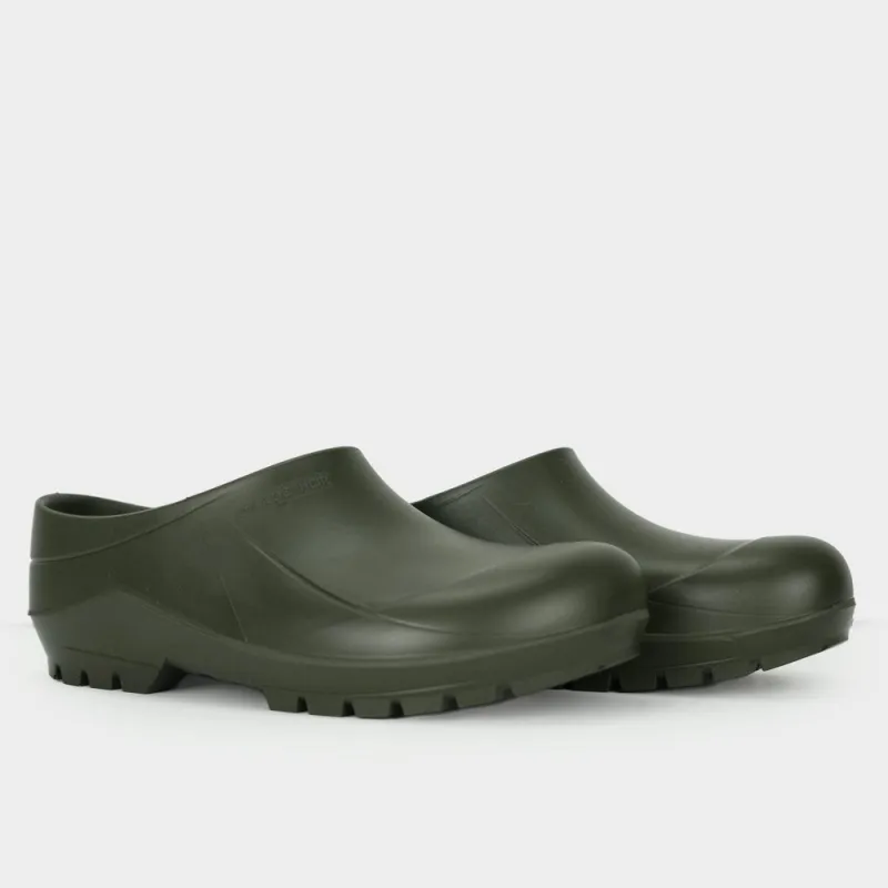 Italian Garden Clogs in Olive Green sold by Gardenheir