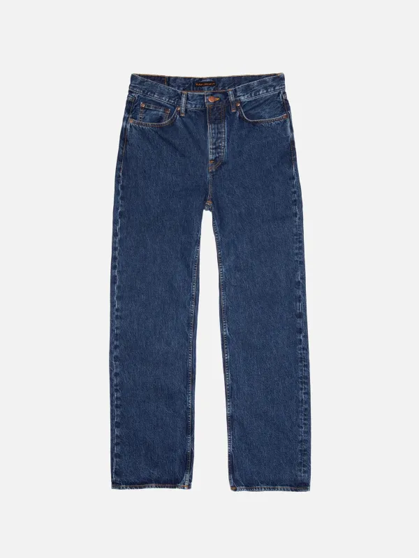 【Nudie Jeans】Tuff Tony Evening Jazz 深藍石洗高腰寬版直筒褲 sold by Blue Beach Denim