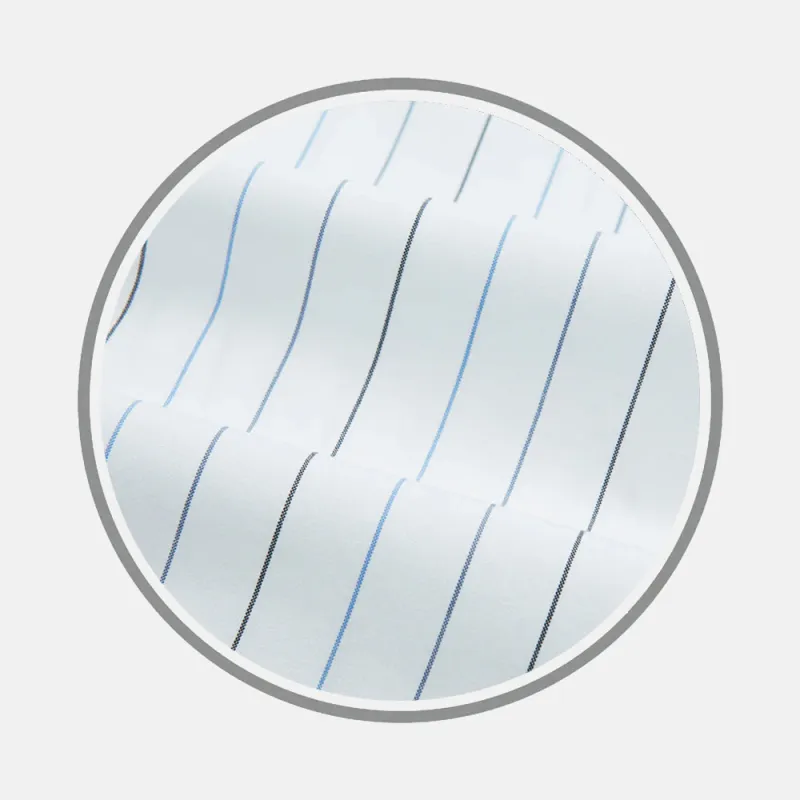Blue Wide Pinstripe Fabric sold by Turnbull & Asser