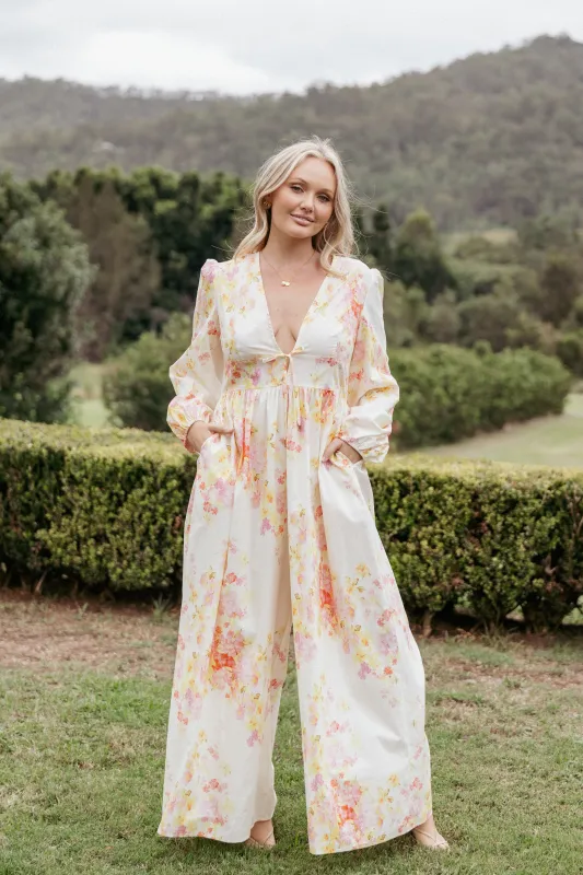 Celestine Jumpsuit - Pink Floral sold by Petal & Pup