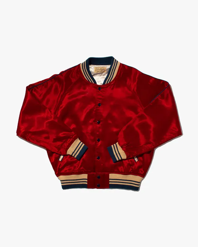 Japanese Repro Varsity Letterman Jacket, H.S.T., Red Thomas- M sold by Kiriko