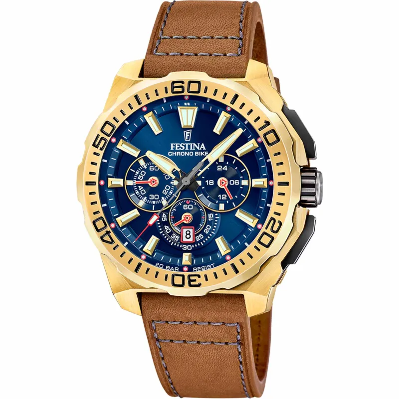 Festina F20728/1 Men's Chrono Bike Leather Strap Watch sold by H.S. Johnson