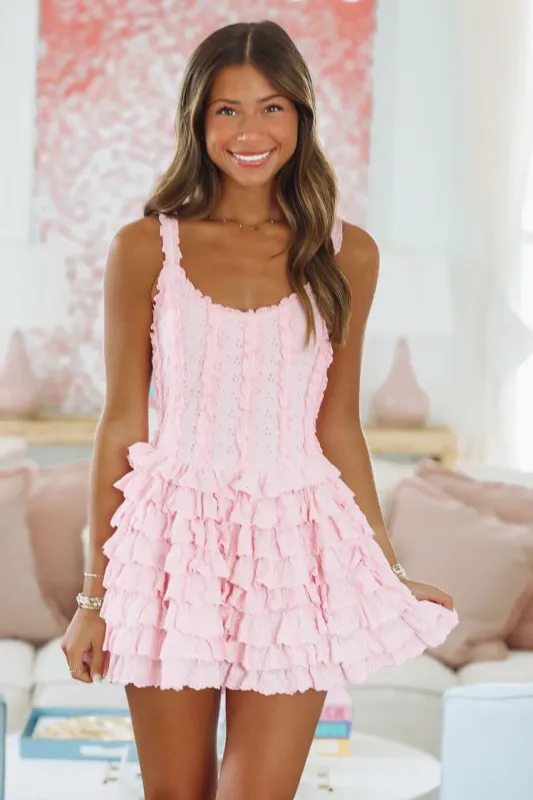Genevieve Mini Dress by Amy Jane London - Pink sold by Hazel & Olive