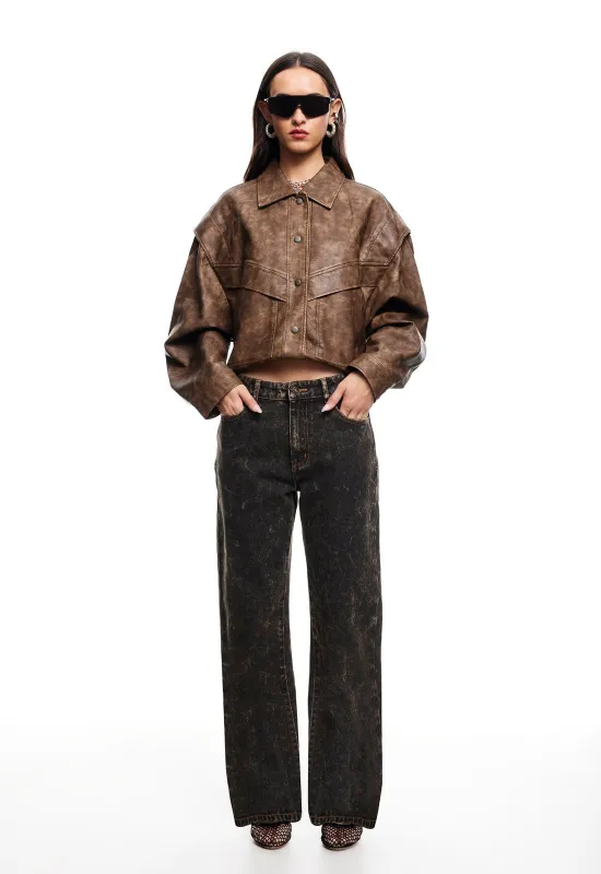 HAILEY BOMBER  - VINTAGE CHOCOLATE sold by Lioness