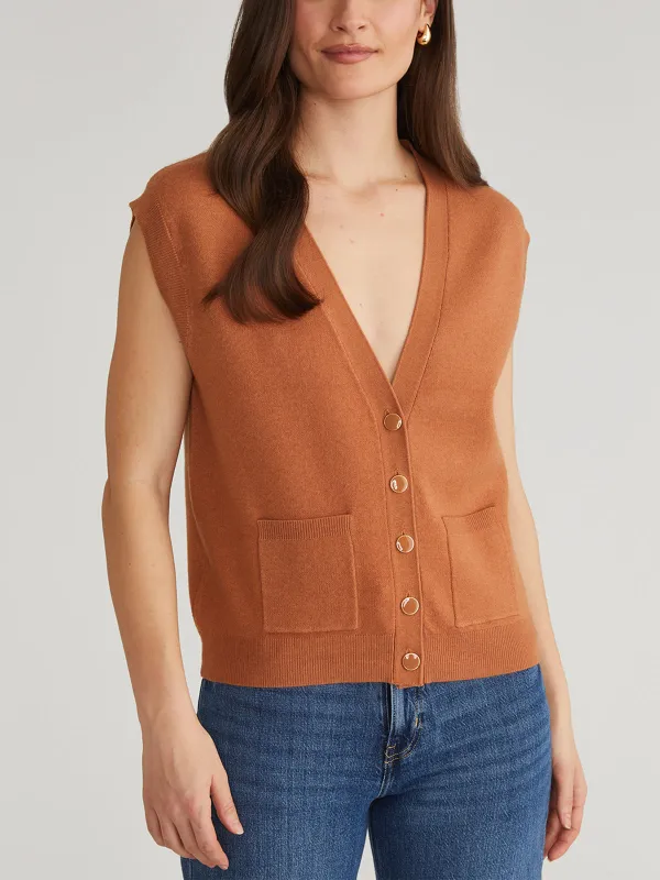 Jessica: Button Front Vest sold by 525 America