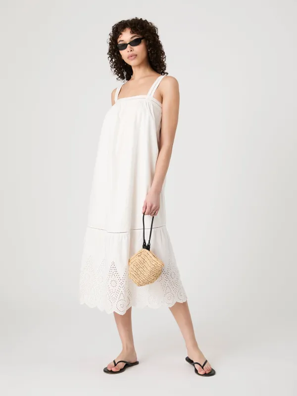 Cotton Square Neck Midi Dress sold by French Connection