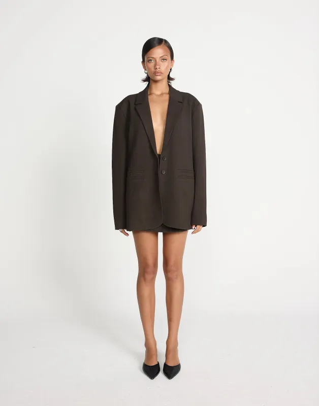Clarke Blazer (Choc Texture) sold by Charcoal Clothing